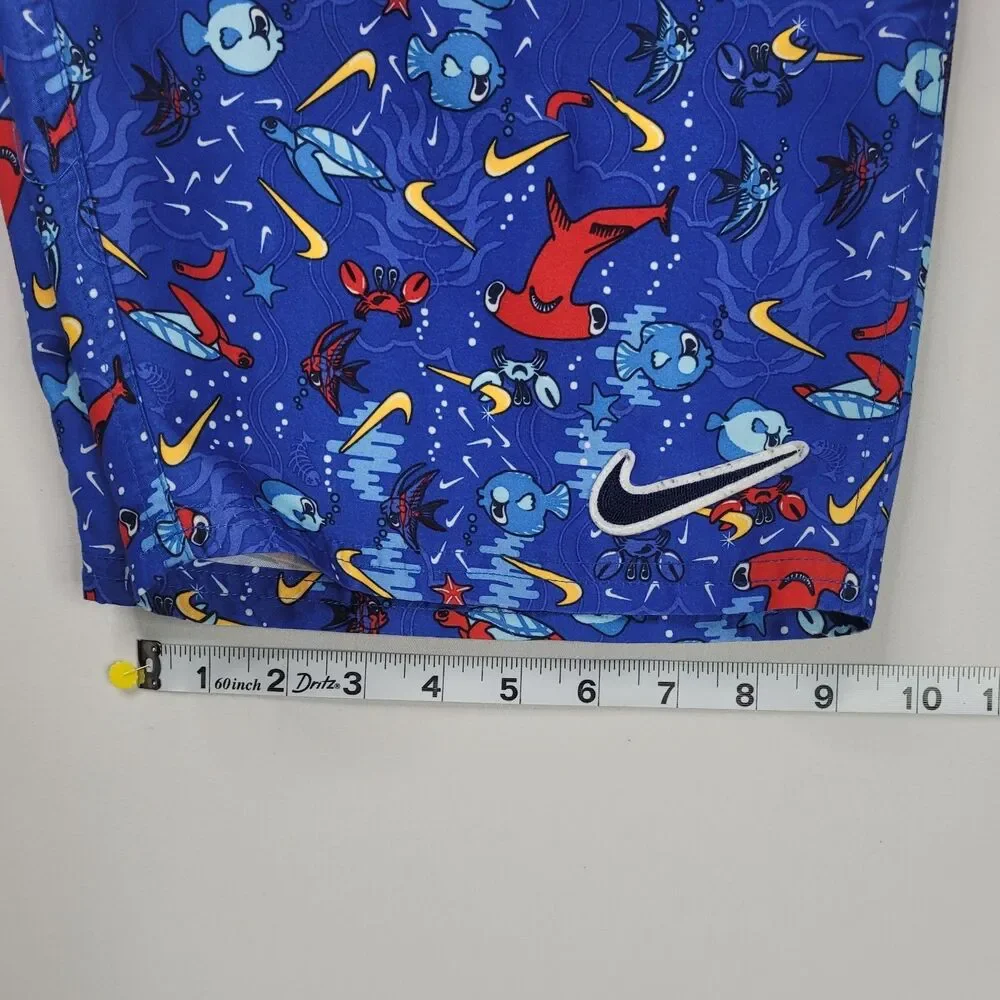 Nike Kids Boys Size XL Blue Hammerhead Shark Swim Shorts